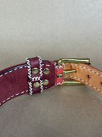 Collare per Cani Rosa Antico in Pelle Pieno Fiore