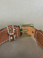 Collare per Cani Verde Olivo in Pelle Pieno Fiore